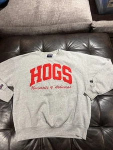 Vintage Arkansas Razorbacks Hogs by Jansport Sweatshirt  Crew Neck L - Picture 1 of 10