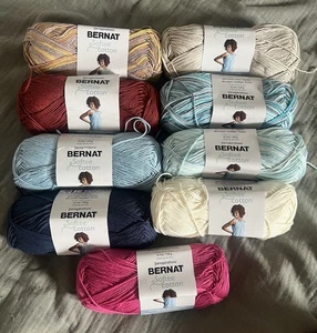 Mixed Bundle Yarnspirations Bernat Softee Cotton 9 X 120g Balls - Picture 1 of 1
