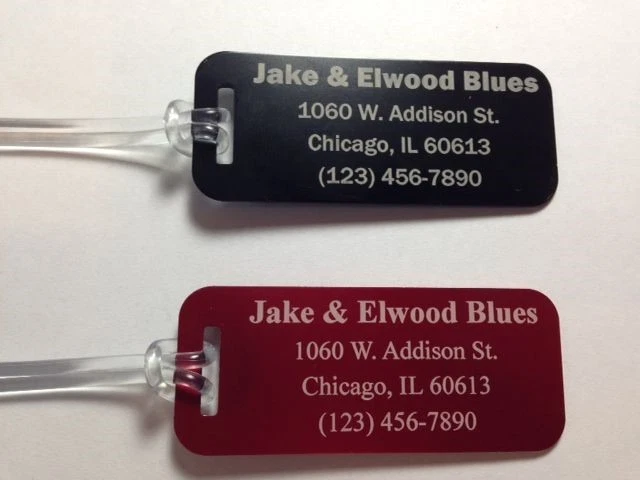 Set of 4 Small Aluminum Engraved Personal Luggage Sports BackPack tag 11 Colors - Image 1 of 1