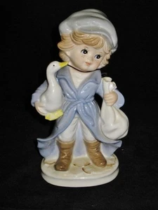KPM Porcelain Figurine of Boy with Duck or Goose, 7 1/2" Tall - Picture 1 of 1