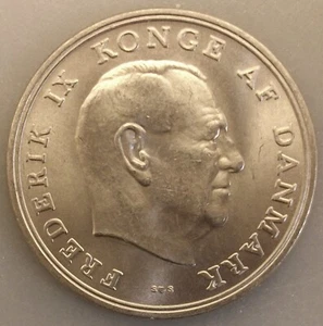1972 Denmark 5 Kroner "Frederick IX" KM#853.2 prqowt - Picture 1 of 2
