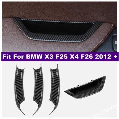Soporte de caja de almacenamiento reposabrazos de puerta para BMW X3 F25 / X4 F26 2012-2017 fibra de carbono Foto 1 de 4