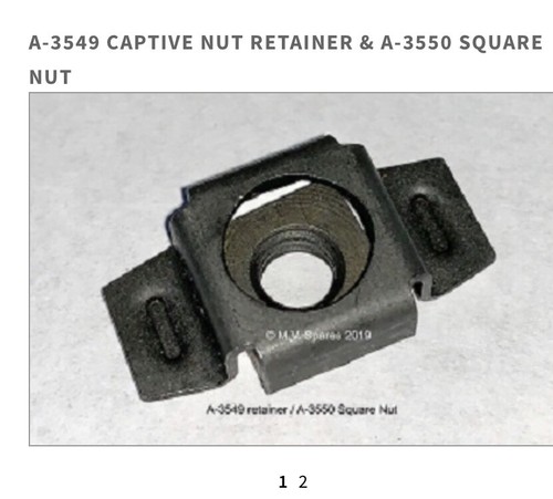 M.V. Spares A-3549 CAPTIVE NUT RETAINER & A-3550 SQUARE NUT | eBay UK