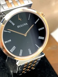 Bulova Reloj Hombre 98A234 Regatta Cuarzo Esfera Negra 38mm Dos Tonos Acero Inoxidable - Imagen 1 de 12