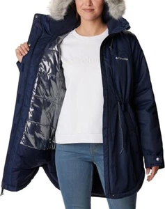 NWT Columbia Women's Suttle Mountain Mid Length Jacket Navy Size M $260 JK573 - Picture 1 of 5