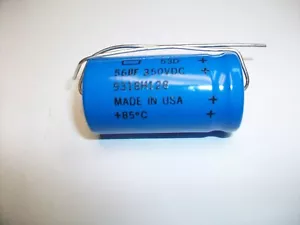 BOX OF 10 SPRAGUE  56 Uf. 350 V. Dc. AXIAL LEAD ELECTROLYTIC CAPACITORS - Picture 1 of 5