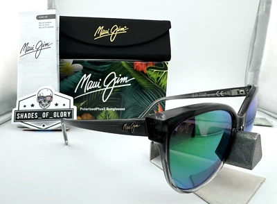 GAFAS DE SOL POLARIZADAS MAUI JIM OLU MJ 537-11A GRIS DESVANECIDO CON MAUI VERDE NUEVAS Foto 1 de 4