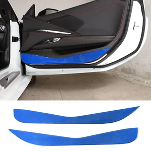 Pegatina de panel antipatadas para puerta interior de fibra de carbono azul para Corvette C8 2020-23 - Imagen 1 de 7