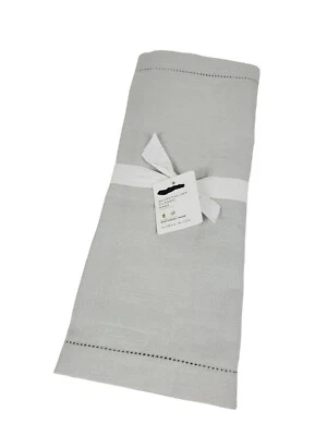 Corredor de mesa clásico Pottery Barn lino belga lino 16” x 108” gris suave Foto 1 de 4