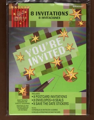 Lote de 2 paquetes de invitaciones de fiesta de cumpleaños del ejército estrellas camuflaje sellos día B pegatinas Foto 1 de 3