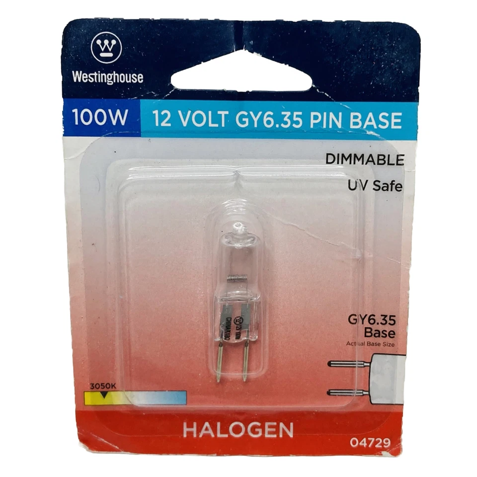 WESTINGHOUSE - 100W T4 JC Low Voltage Clear GY6.35 Base 12V -0472900 NEW - Image 1 of 2