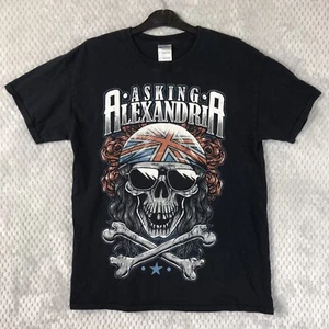 Gildan Asking Alexandra Band T Shirt Mens Short Sleeve Graphic Black Medium M - Picture 1 of 10