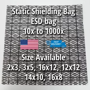 10x to 1000x Premium ESD Anti-Static Shielding Bags Open Top 2" - 16" X 3" - 14" - Picture 1 of 51