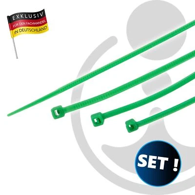 MASTERPROOF PROFESIONAL Kabelbinder-Set 60-teilig, UV-beständig, grün, 2,5 mm x 100/150/200 mm, je 20 St