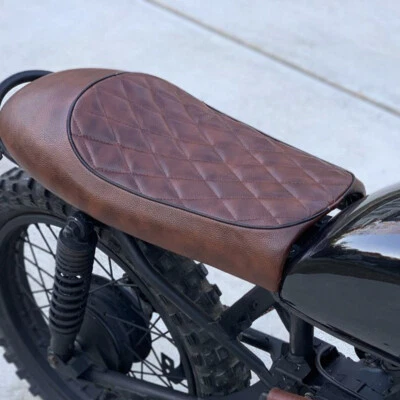 Motorcycle Vintage Cafe Racer Flat Brat&Hump Saddle Seat For Harley Honda Suzuki - Image 1 of 4