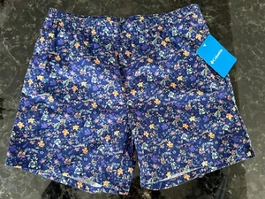 NWT Columbia Washed Out Printed Shorts Girl's Size Large Purple Floral Print - Picture 1 of 7