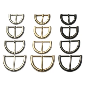 D Ring Semicircle Metal Roller Buckle Adjustment Buckle Leather Luggage Hardware - Picture 1 of 15