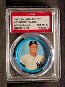 1963 Salada #57 Roger Maris PSA 8 NM-MT FREE SHIPPING! - Picture 1 of 3