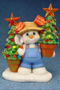 Christmas Tree Snowman Farmer and Base 10" T Ready to Paint Ceramic Bisque - Picture 1 of 8