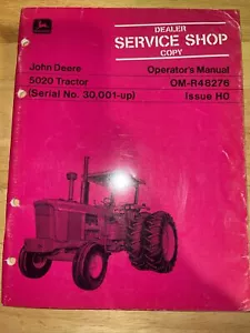 John Deere 5020 Tractor Operator's Manual OM-R48276 Issue H0 - Picture 1 of 2