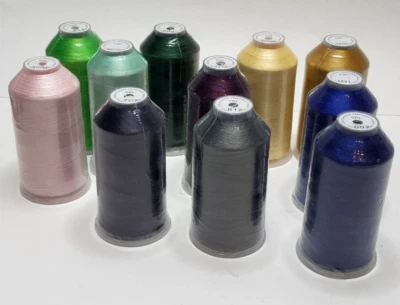 Embroidery Machine Thread Lot of 11 Spools Brothread 100% Polyester 5000M each - Image 1 of 4