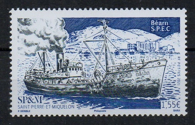 STAMPS - SAINT-PIERRE-AND-MIQUELON - 2021 - SHIPS - STEAMER - BEARN -  - Image 1 of 1
