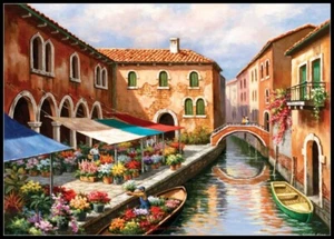 Kit punti croce contati ricamo artigianato ricamo - mercato dei fiori sul canale - Foto 1 di 6