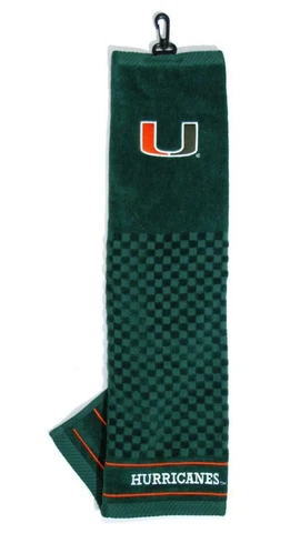 Miami Hurricanes 16"x22" Embroidered Golf Towel [NEW] NCAA Golfing Cotton Cover