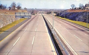 Connecticut Turnpike Approaches New Haven from the West Chrome Postcard - Picture 1 of 2