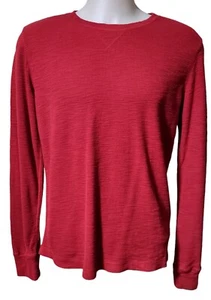 Arizona Jean Co Men's Shirt L Maroon Long Sleeve Thermal Crew Neck Waffle - Picture 1 of 12