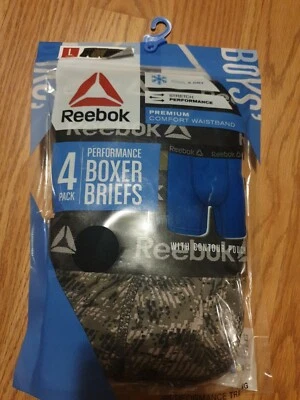 Reebok 4-Pack Boys Performance Boxer Briefs Contour Pouch Size Youth Large 12/14 - Image 1 of 3