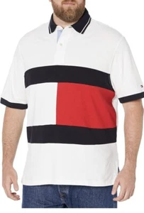 Tommy Hilfiger Poloshirt Herren 3XL Kurzarm Color Block hellweiß neu ohne Etikett - Bild 1 von 9