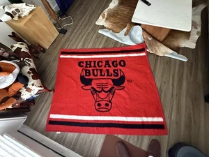 Vintage Biederlack Chicago Bulls Throw Blanket Red Black 90s reversible  - Picture 1 of 4