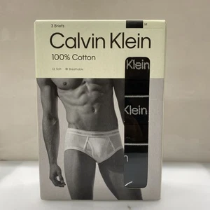 CALVIN KLEIN Cotton Classic FIT 3-Pack Brief, Size Medium Black 100% Cotton - Picture 1 of 3