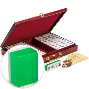 Imports Classic Chinese Mahjong Game Set Emerald with 148 Translucent Green - Picture 1 of 9