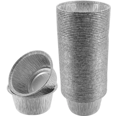  100 Pcs Coppette Per Dessert Pirottini Alluminio Tazze Di Foglio - Immagine 1 di 4