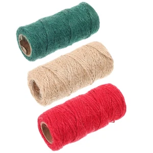 3 Rolls Christmas Decoration Rope Colored Jute Twine for Crafts, - Foto 1 di 12