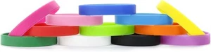 Silicone Wristbands Rubber Bracelets Charms Adult 12Pcs Mixed Colors Blank... - Picture 1 of 9