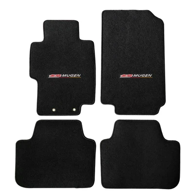 Fit For 04-08 Acura TSX Black Nylon Floor Mats Carpets Front Rear 4PCS w/ Mugen - Image 1 of 3