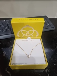 Kendra Scott Riley Gold Tone Necklace - Opal - New in Box - October Birthstone - Picture 1 of 5