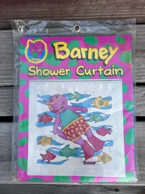 vintage Barney shower curtain purple Dinosaur 1993 The Lyons Group 70" x 72" - Image 1 of 4