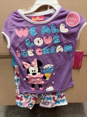 Minnie Mouse Girls Pooka Looz Purple 3 Piece Pajama Set Size 4  - Image 1 of 2
