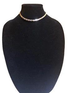 Vintage Best Jewelry Company geflochtenes gold- und silberfarbenes Halsband Halskette - Bild 1 von 5