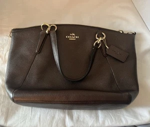 Coach chocolate brown Leather Shoulder Handbag Double Handles & Crossbody - Picture 1 of 10