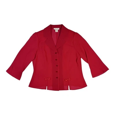 Blazer De Colección Miss Dorby Transparente Coqueta Mujer 12 Lazo Rojo Sirena Preppy Manga Campana Foto 1 de 4