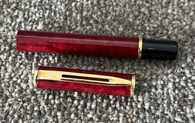 WATERMAN LAUREAT MKII FOUNTAIN PEN CAP & BARREL-RED MARBLE GT-SPARE PARTS (B14) - Image 1 of 3