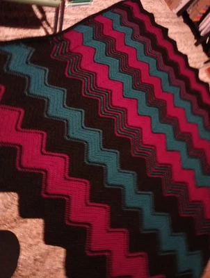 Colcha manta afgana tejida ganchillo hecha a mano vintage cuadrada abuela Foto 1 de 4