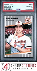 Billete Fleer #616 1989 Ripken Orioles FF error PSA 10 - Imagen 1 de 3