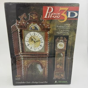 NEW Puzz 3D Grandfather Clock 3D 777 Piece Working Clock Puzzle 1997 Wrebbit - Bild 1 von 8