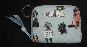 Vera Bradley Petite Zip-Around Wallet RFID In Dog Show Keyring ID Window - Picture 1 of 12